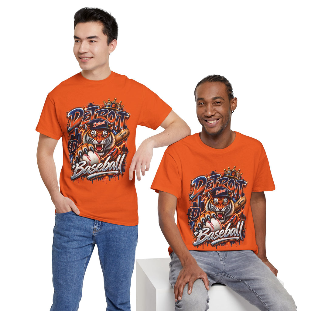 Detroit Tigers Tiger Baseball Tee | Vintage Mascot Detroit Baseball Shirt