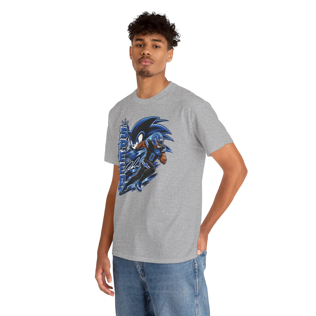 Speed Demon Sonic character Tee | Retro Gaming graphic shirt