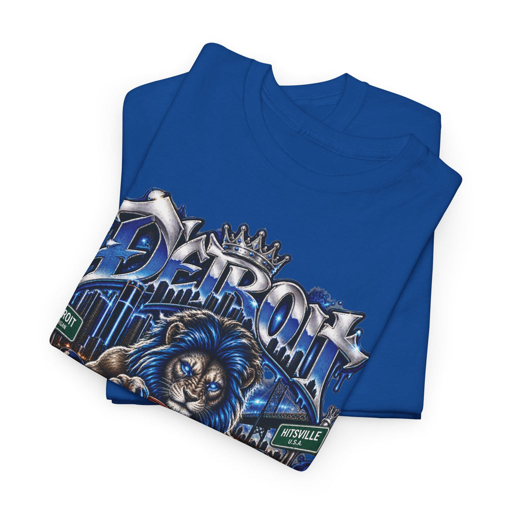 Detroit Basketball Lion Graphic Tee | City Streetball Detroit D Logo