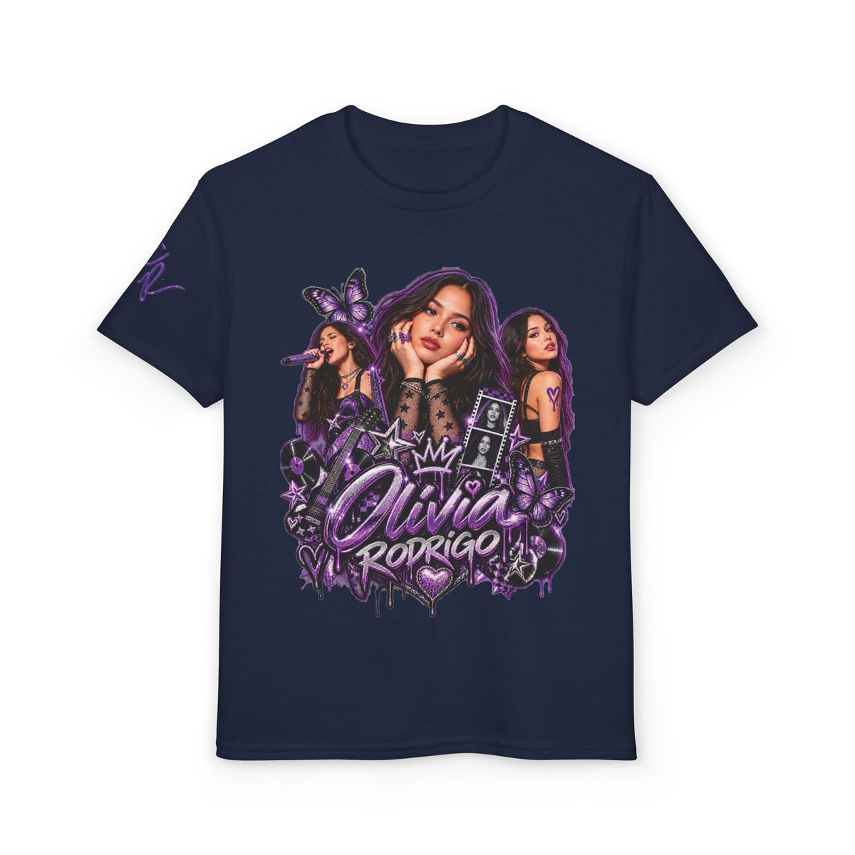 Olivia Rodrigo Pop Star Collage T-Shirt | Tour Dates Backprint