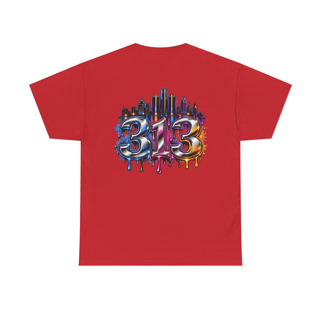 Detroit Script Tee | 313 Drip Skyline T-Shirt