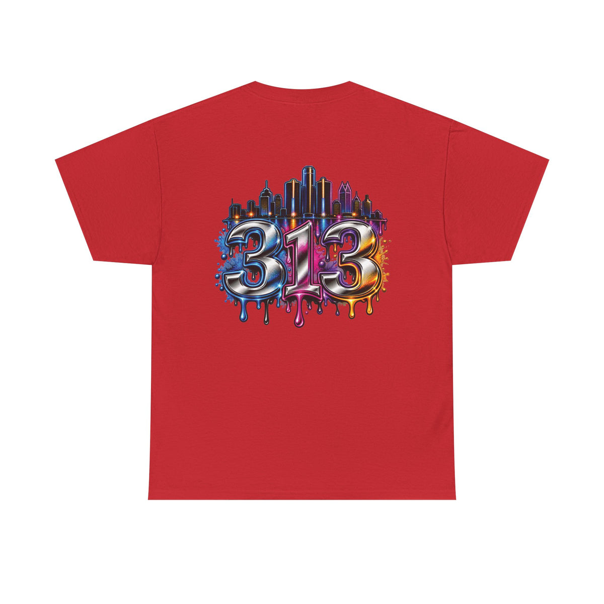 Detroit Script Tee | 313 Drip Skyline T-Shirt