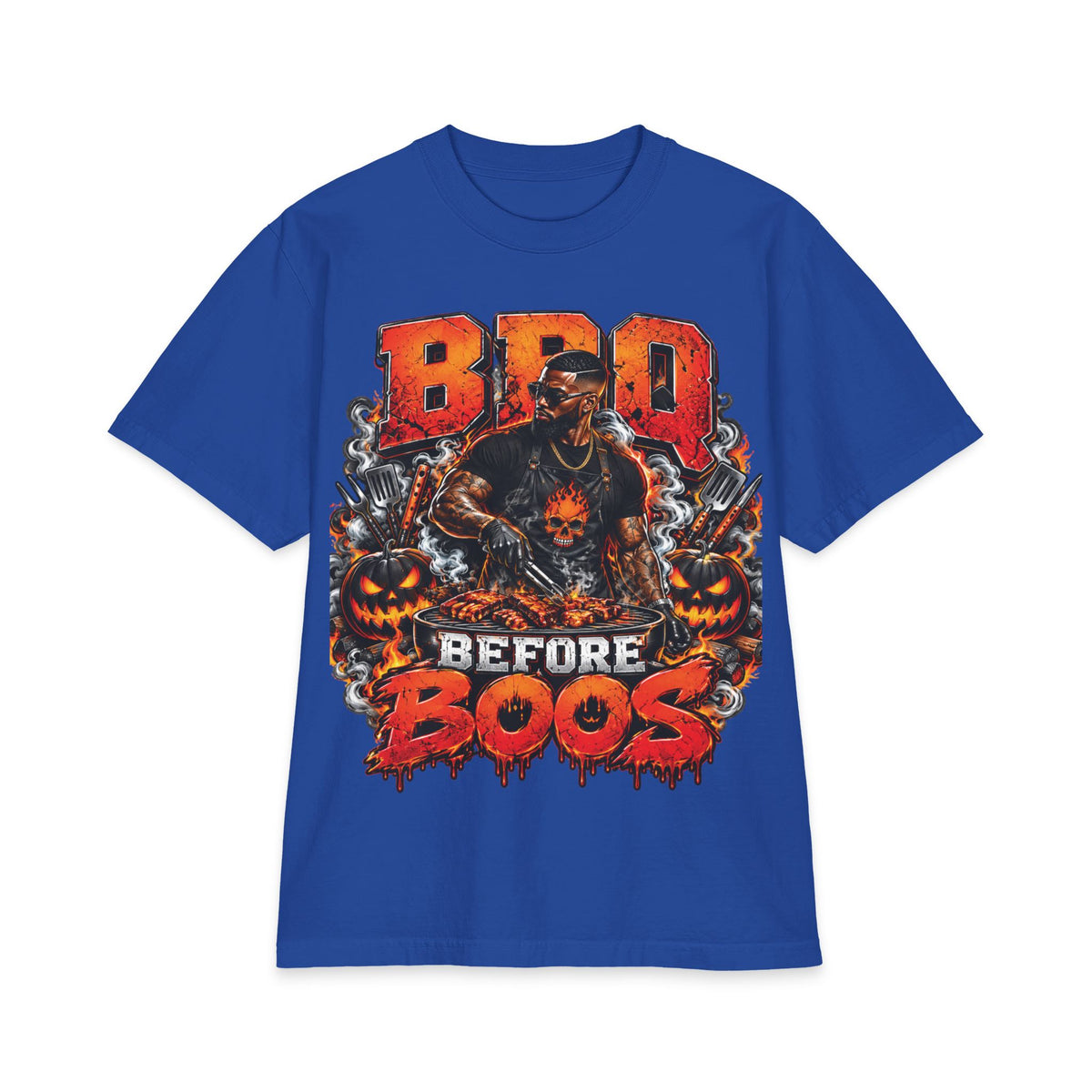 Dad Gift Shirt BBQ Before Boos T-Shirt | Halloween BBQ Grilling Graphic Tee