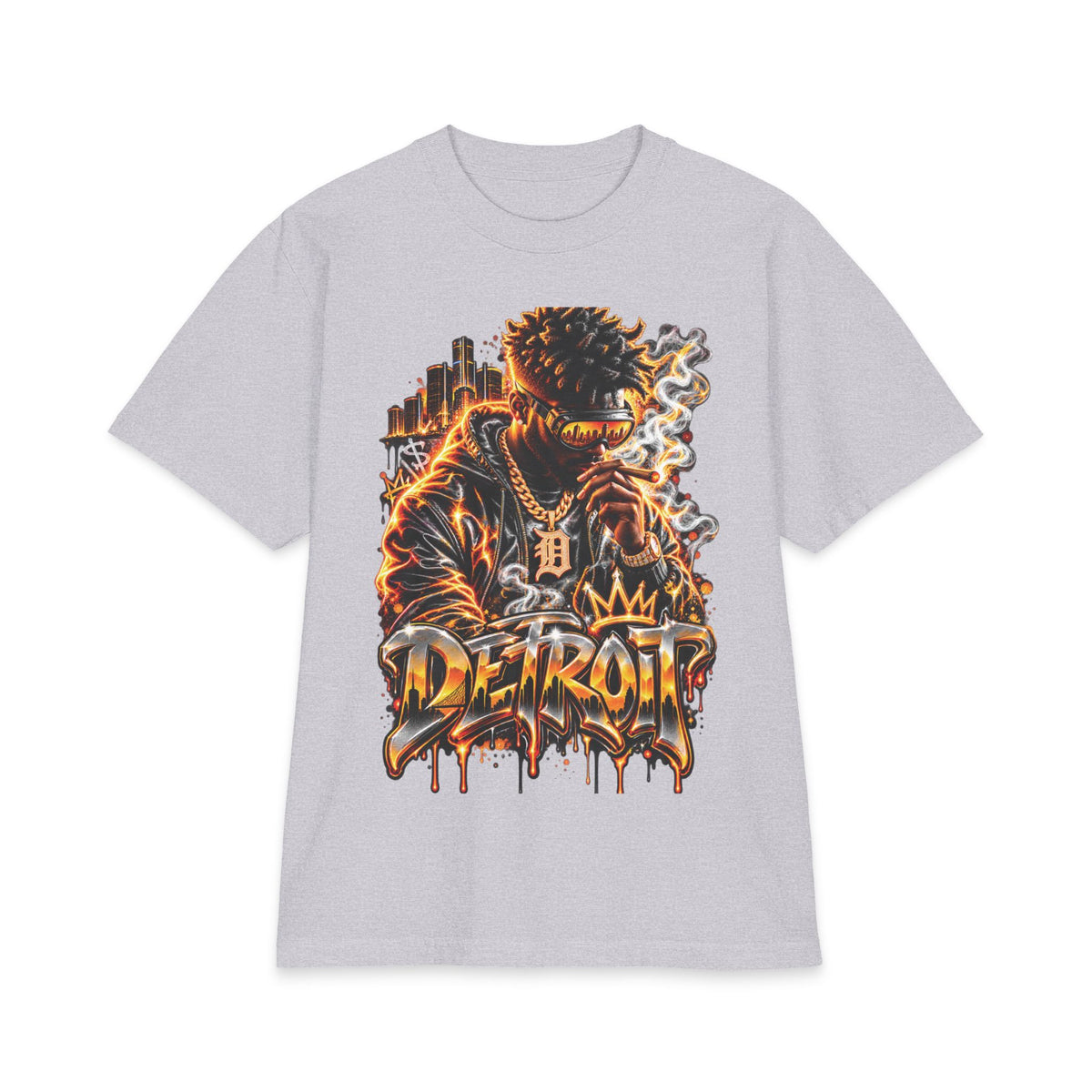 Detroit King Streetwear T-Shirt | Urban Graffiti Dripping City Design