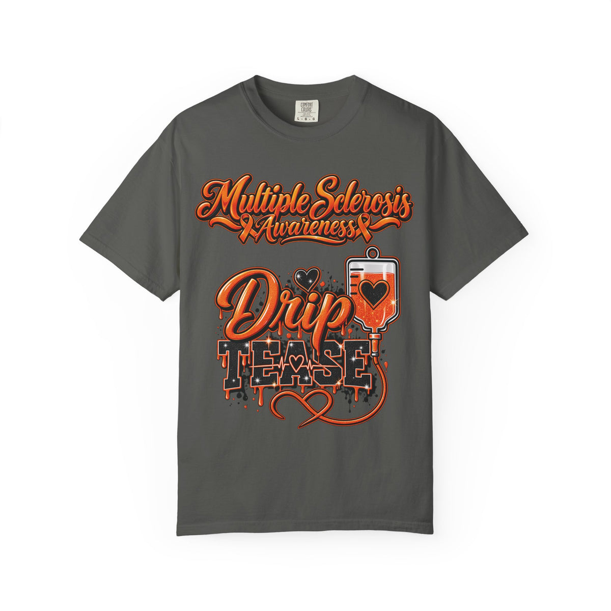Multiple Sclerosis Awareness Drip Tees Shirt | IV Bag Heart Design