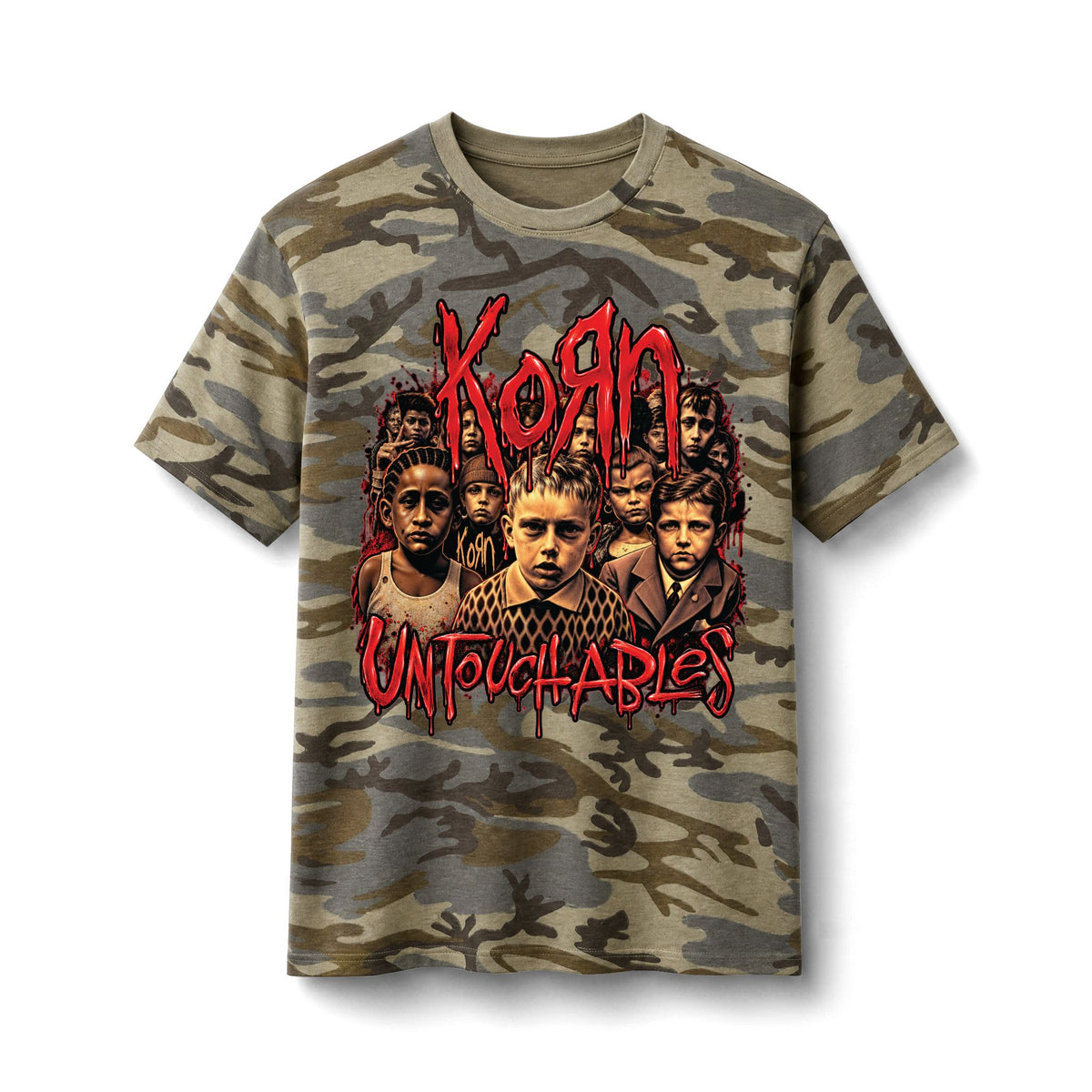 Korn Untouchables Camo Tee | Band Graphic Shirt