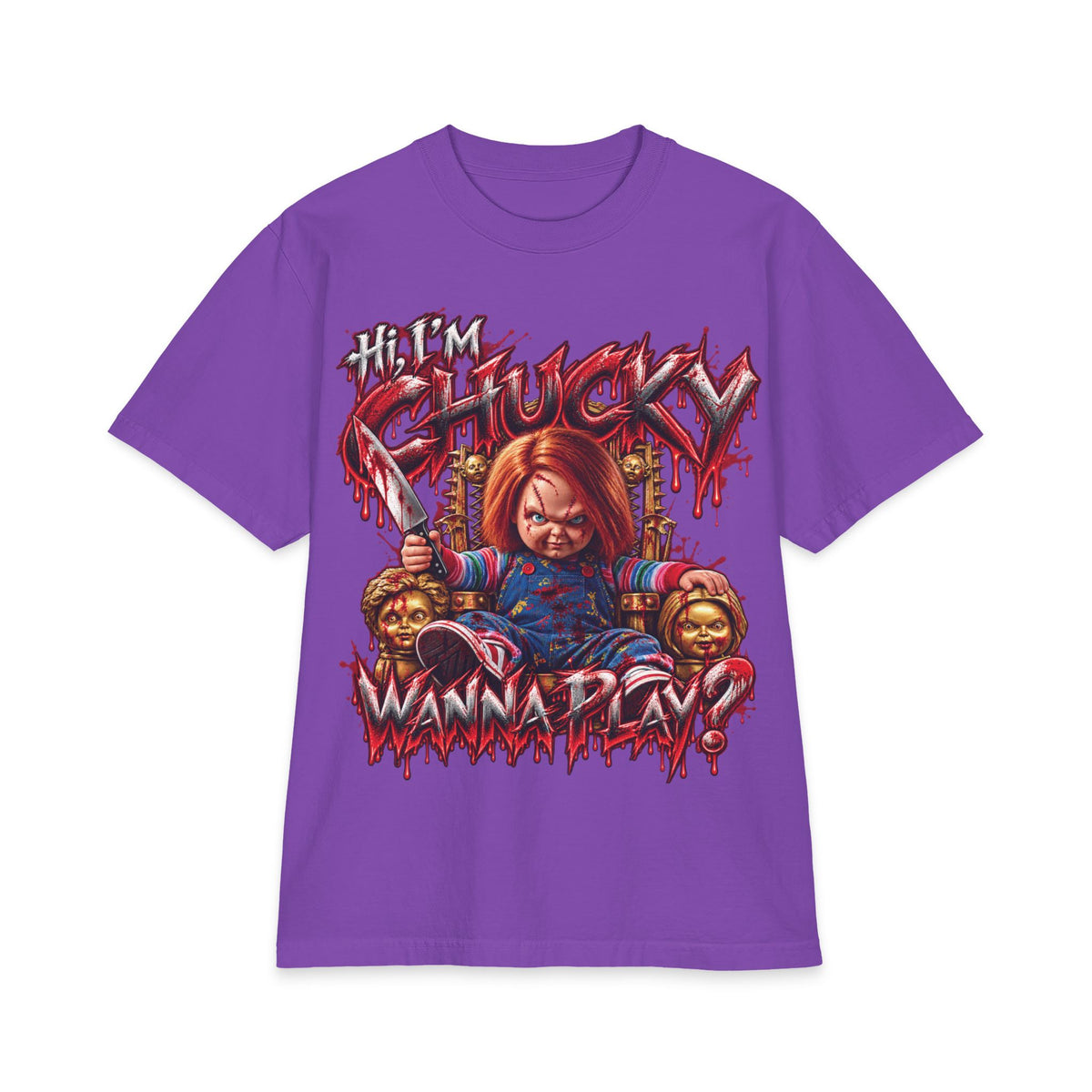 Chucky Slasher Doll Wanna Play T-Shirt | Horror Movie Graphic Tee