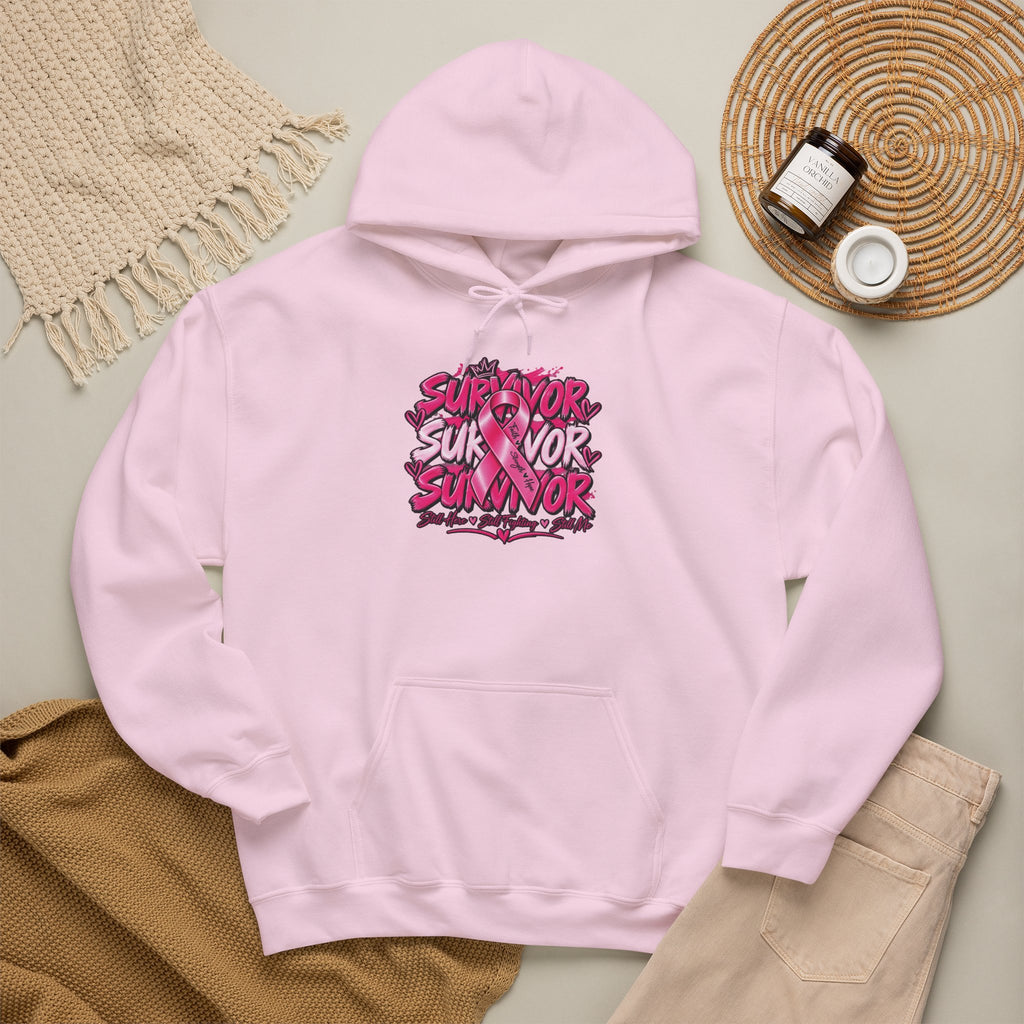 Survivor Pink Ribbon Graphic Hoodie | Breast Cancer Awareness