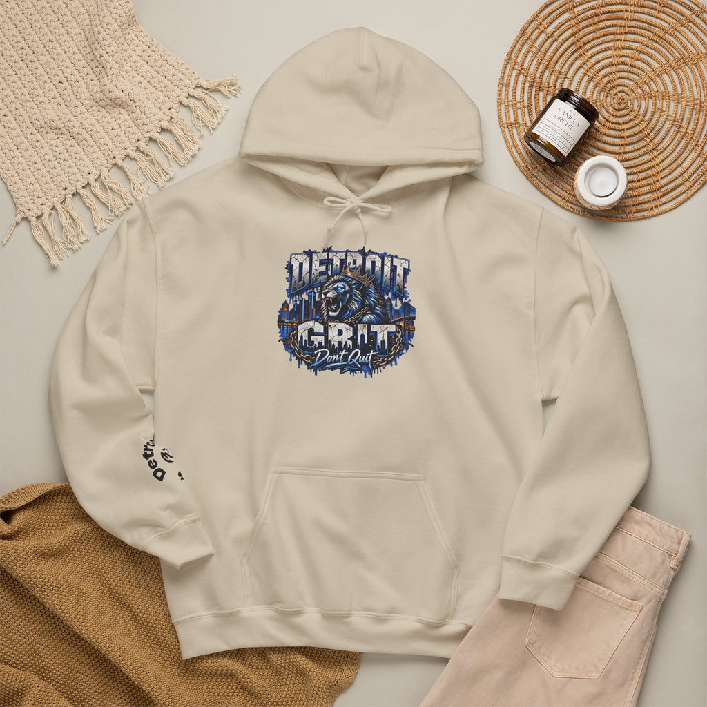 Detroit Grit graphic Hoodie | Motor City skyline, industrial vintage design