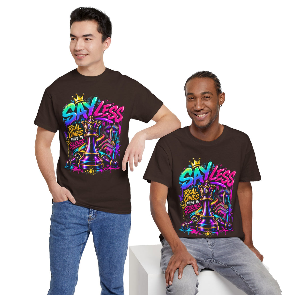 Say Less Chess King Tee | Graffiti Chess Piece Streetwear