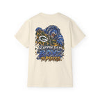 Detroit and Green Bay Rivalry Graphic Tee | Lion Ripping Green Bay Logo Back