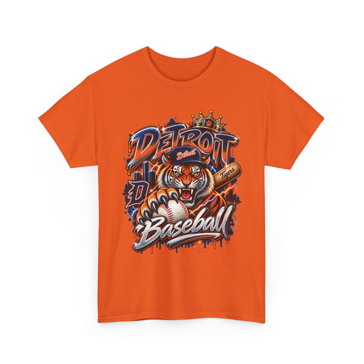 Detroit Tigers Tiger Baseball Tee | Vintage Mascot Detroit Baseball Shirt