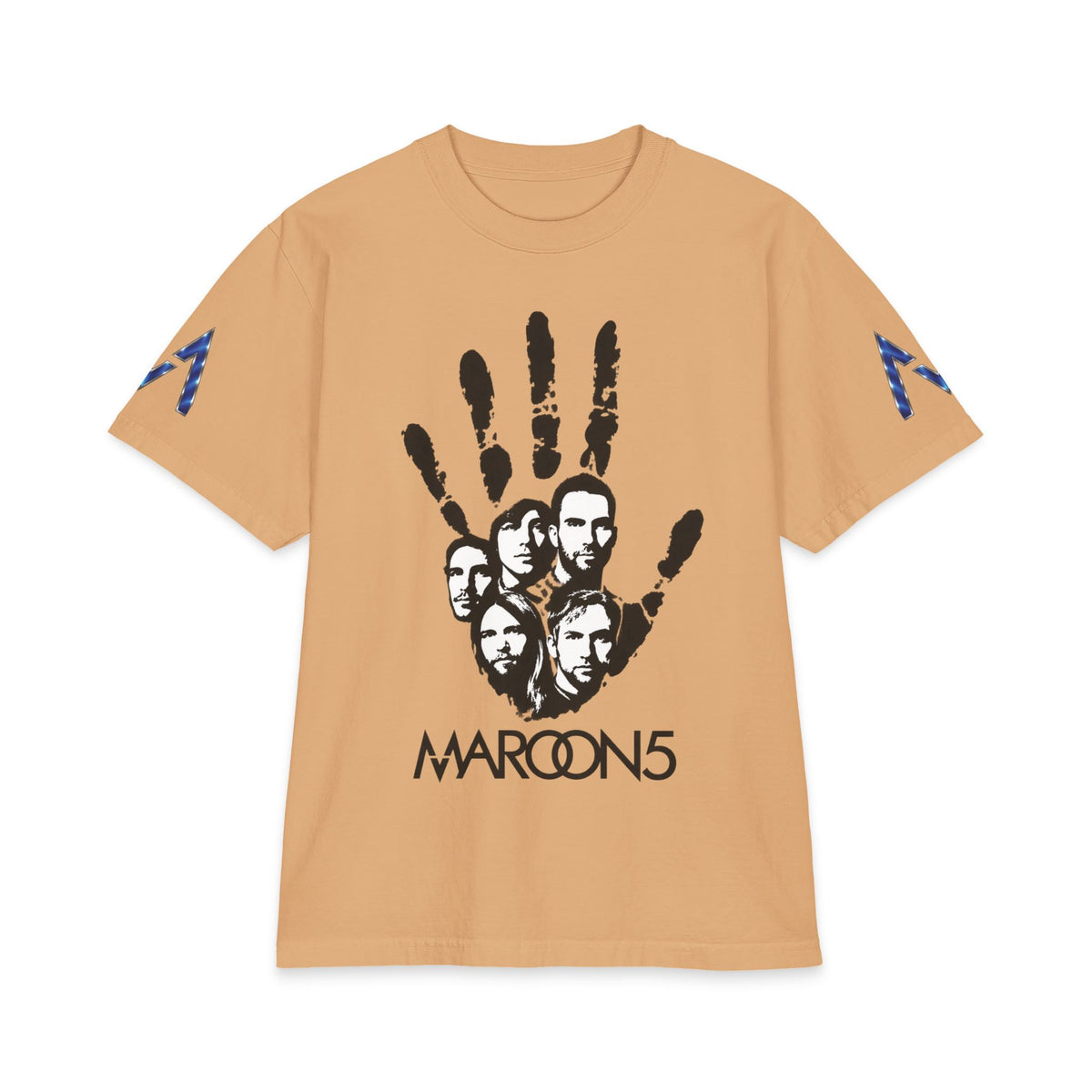 Handprint Maroon 5 Band Portrait T-Shirt | Rock Band Logo Tee