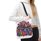 Colorful Coldplay Band Portrait Tote Bag | Music Concert Artwork Tote