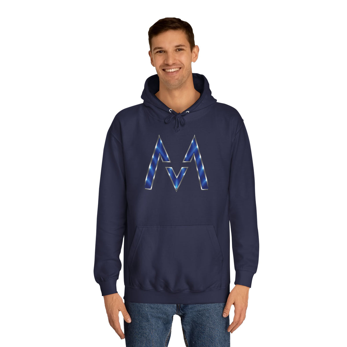 Blue M Chevron Logo Hoodie | Maroon 5 Band Photo Signature Back Hoodie
