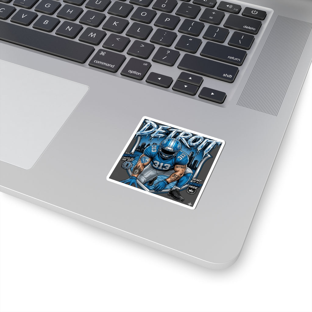 Detroit Football Player Sticker | 313 City Pride Kiss-Cut Sticker