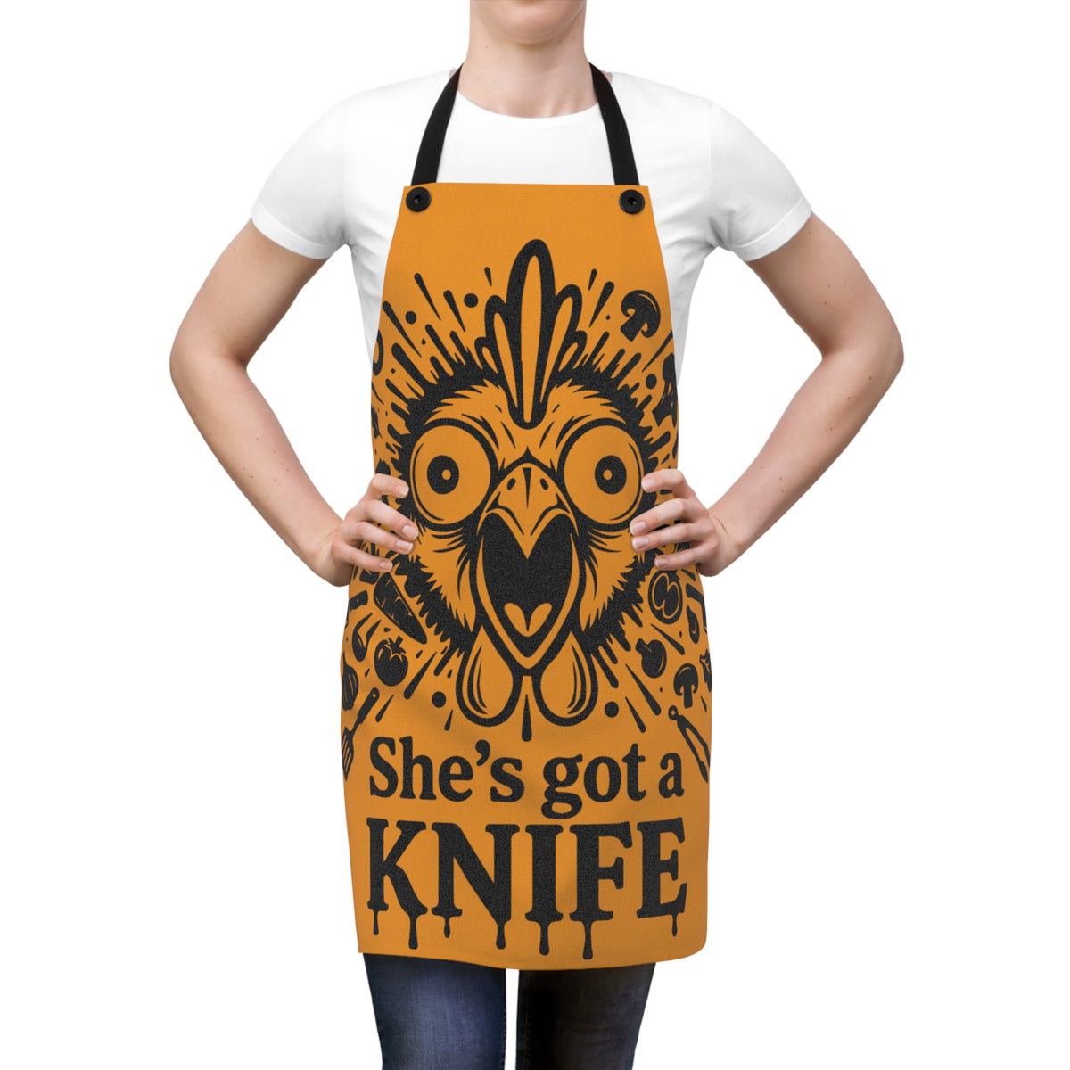 She's Got a Knife Chicken Apron | Funny Kitchen Chef Cooking Apron