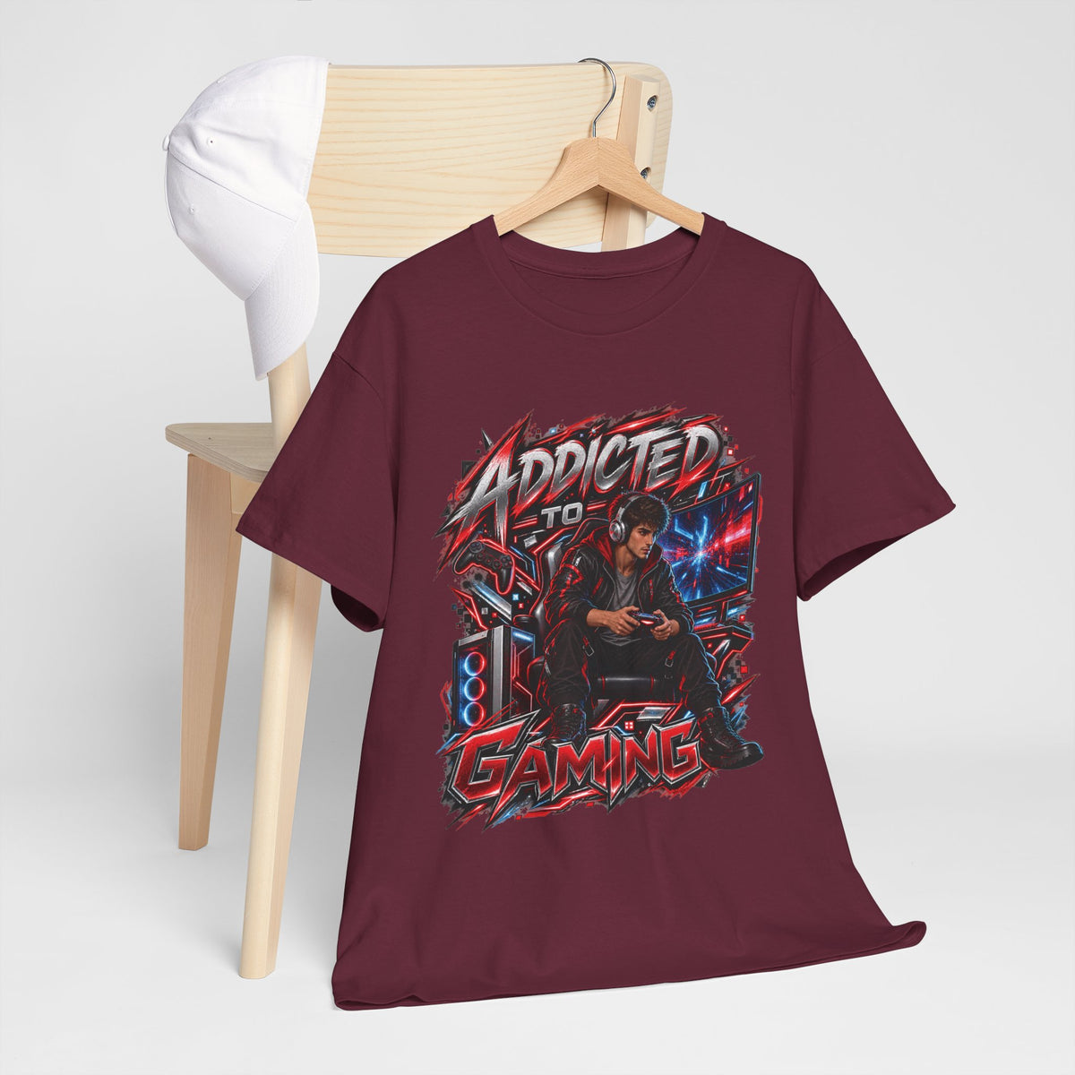 Addicted to Gaming Graphic T-Shirt
