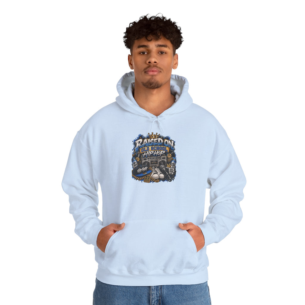 Raised On hip hop Hoodie | Vintage Guitar Skull Band Design