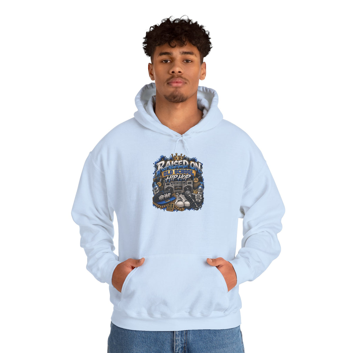 Raised On hip hop Hoodie | Vintage Guitar Skull Band Design