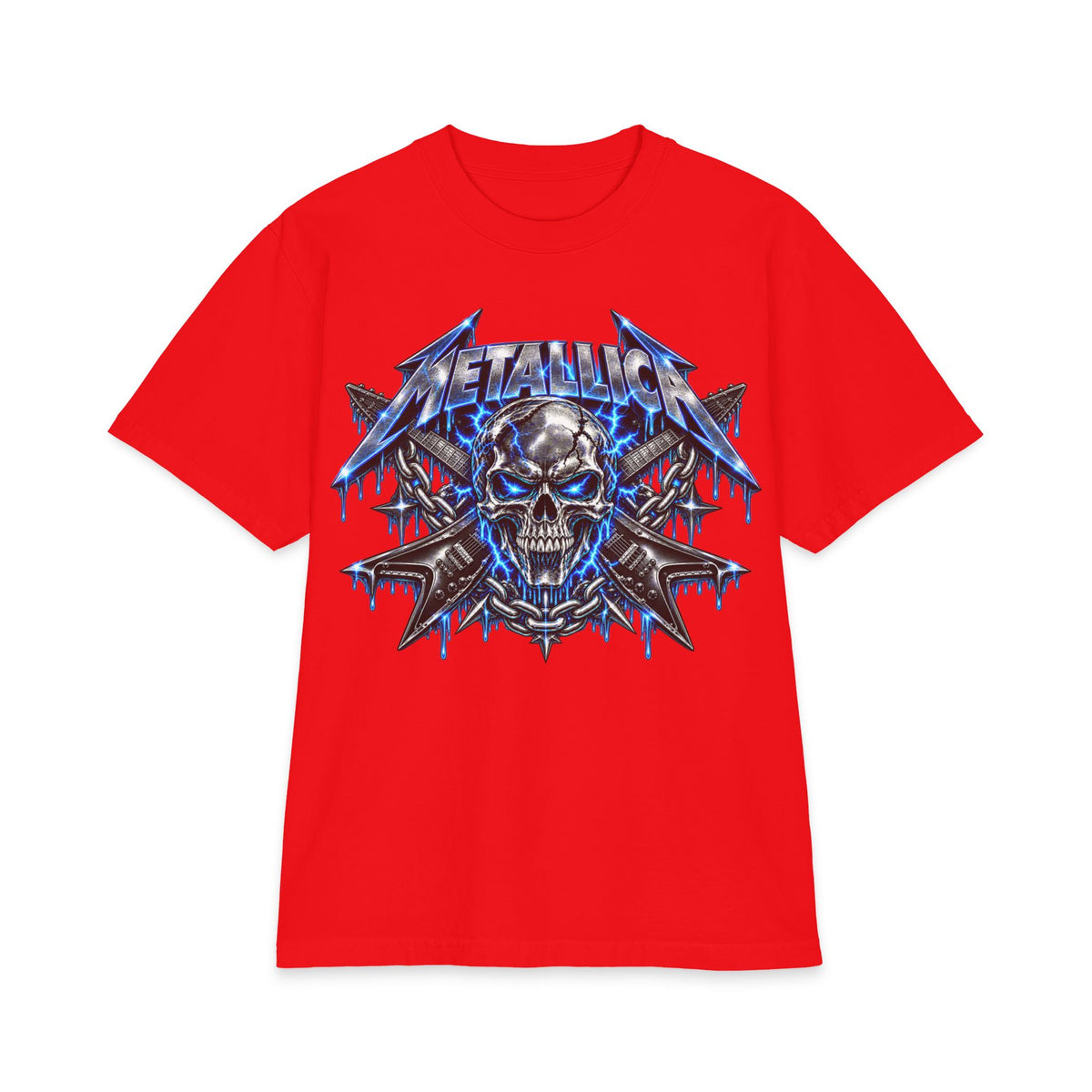 Metallica Skull Lightning T-Shirt | Band Logo Graphic Tee