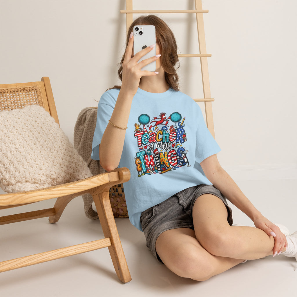 Teacher of Little Things T-Shirt | Colorful Dr. Seuss Style Kids Classroom Tee