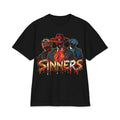 Sinners Mob Illustration T-Shirt | Sinners Flames Pinstripe Gang