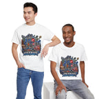 Detroit Skyline Collage T-Shirt | Motor City Landmarks, Vintage Neon Design
