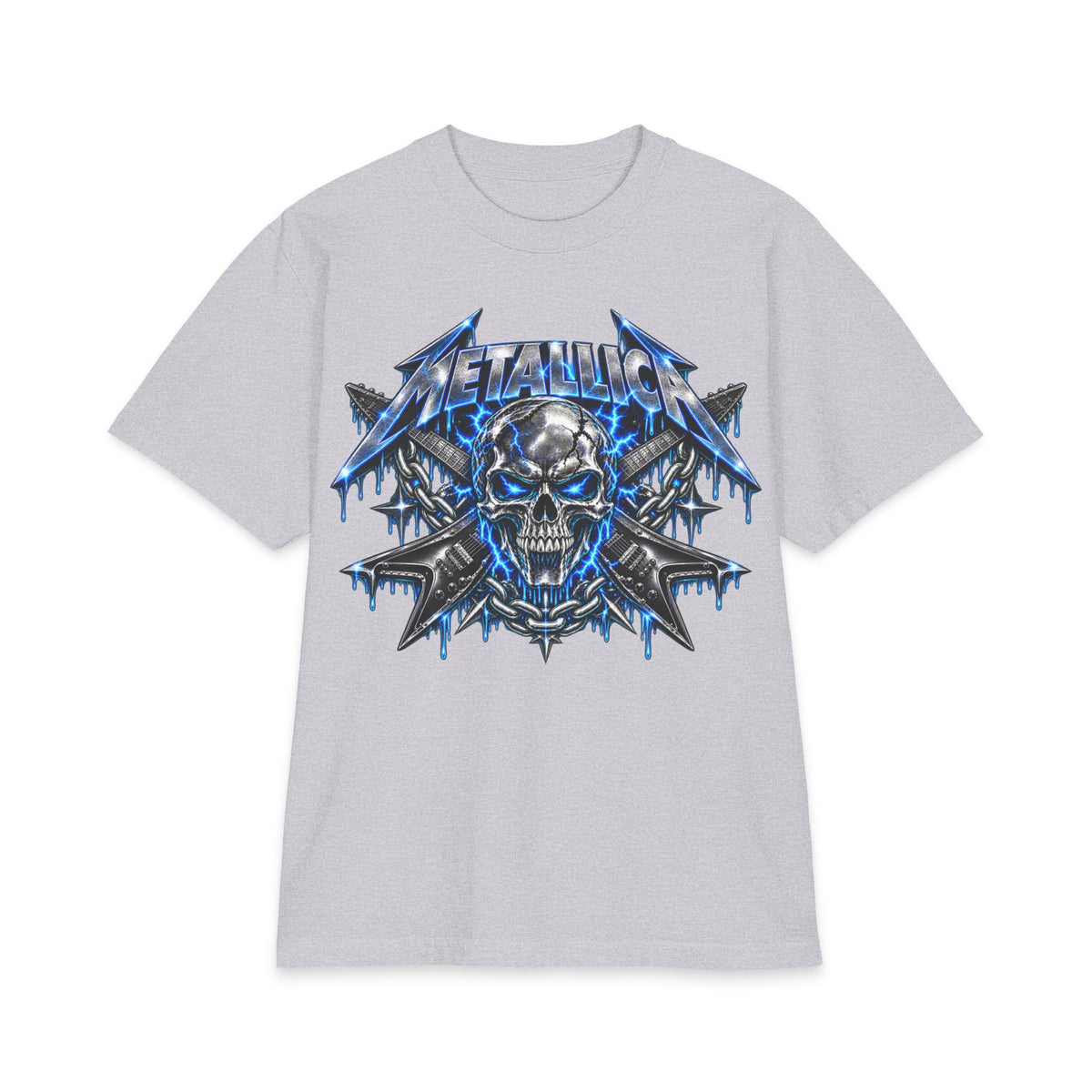 Metallica Skull Lightning T-Shirt | Band Logo Graphic Tee