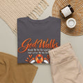 God Walks orange awareness ribbon T-Shirt | I'll Never Walk Alone, Faith Support