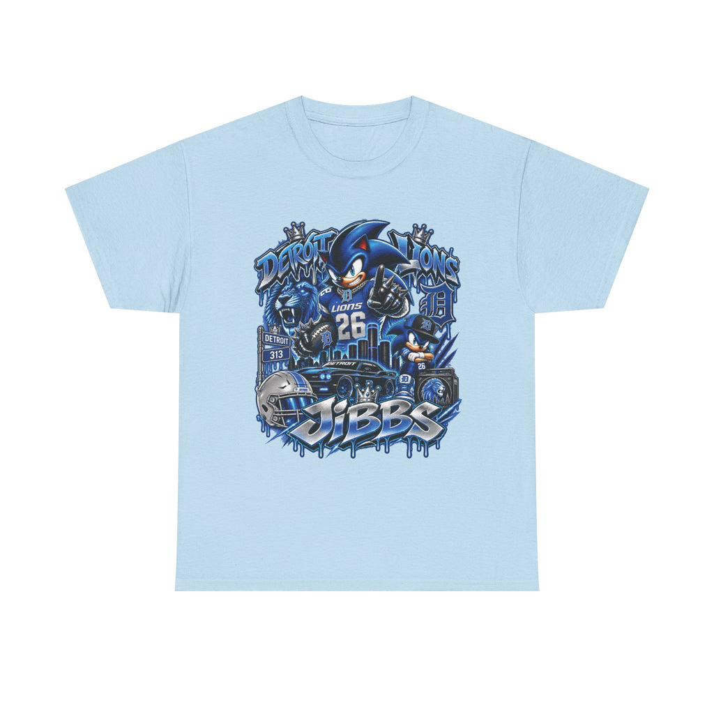 Detroit Lions Football Graphic Tee | Niners Helmet, Player Number 26, Team Mascot