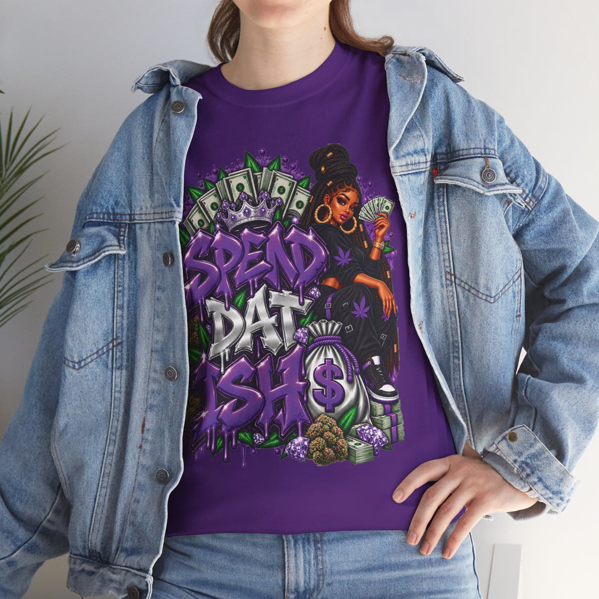 Spend Dat sh*t Tee | Graffiti Money Design, Purple Streetwear