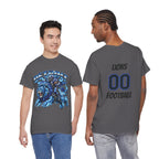 Detroit Lion Rider T-Shirt | Football Team Graphic Tee, Blue Mascot