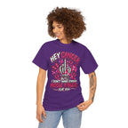 Hey Cancer middle finger ribbon T-Shirt | Breast Cancer Awareness