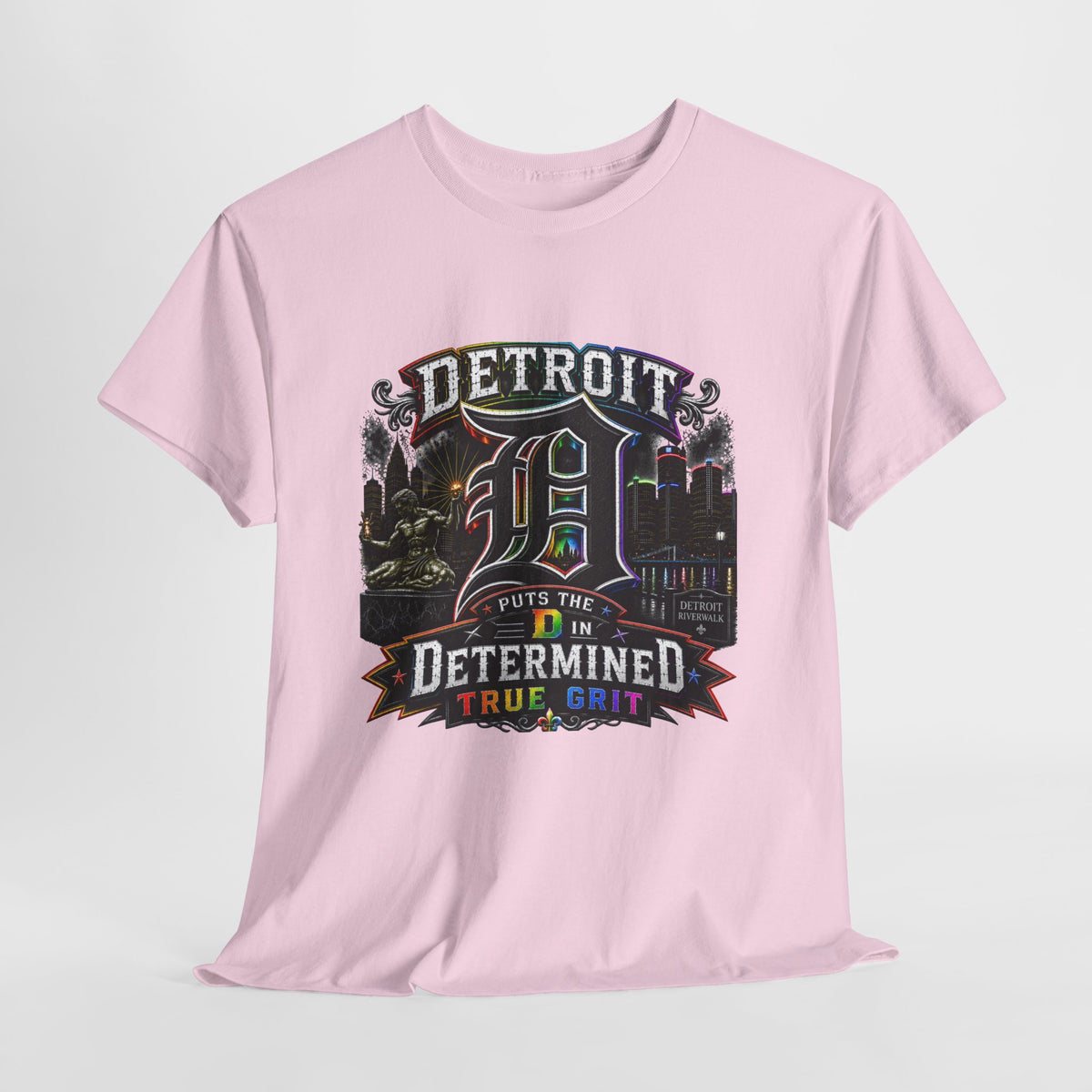 Detroit D Skyline Determined True Grit T-Shirt | City Pride Tee