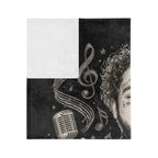Malone Singer Portrait Blanket | Music Notes Microfiber Throw