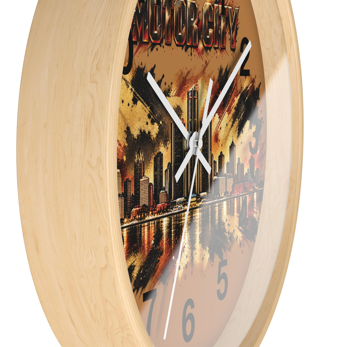 Motor City Detroit Skyline Wall Clock