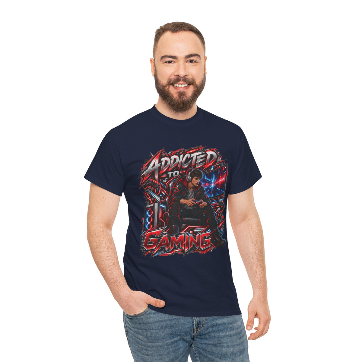 Addicted to Gaming Graphic T-Shirt