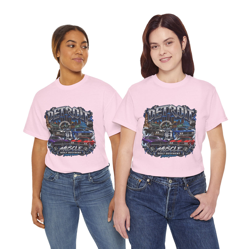 Detroit Muscle Car Tee | Vintage Hot Rod Illustration, Garage Scene