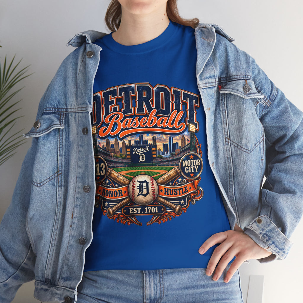 Detroit Baseball Tee | Motor City 313 Vintage Baseball Design
