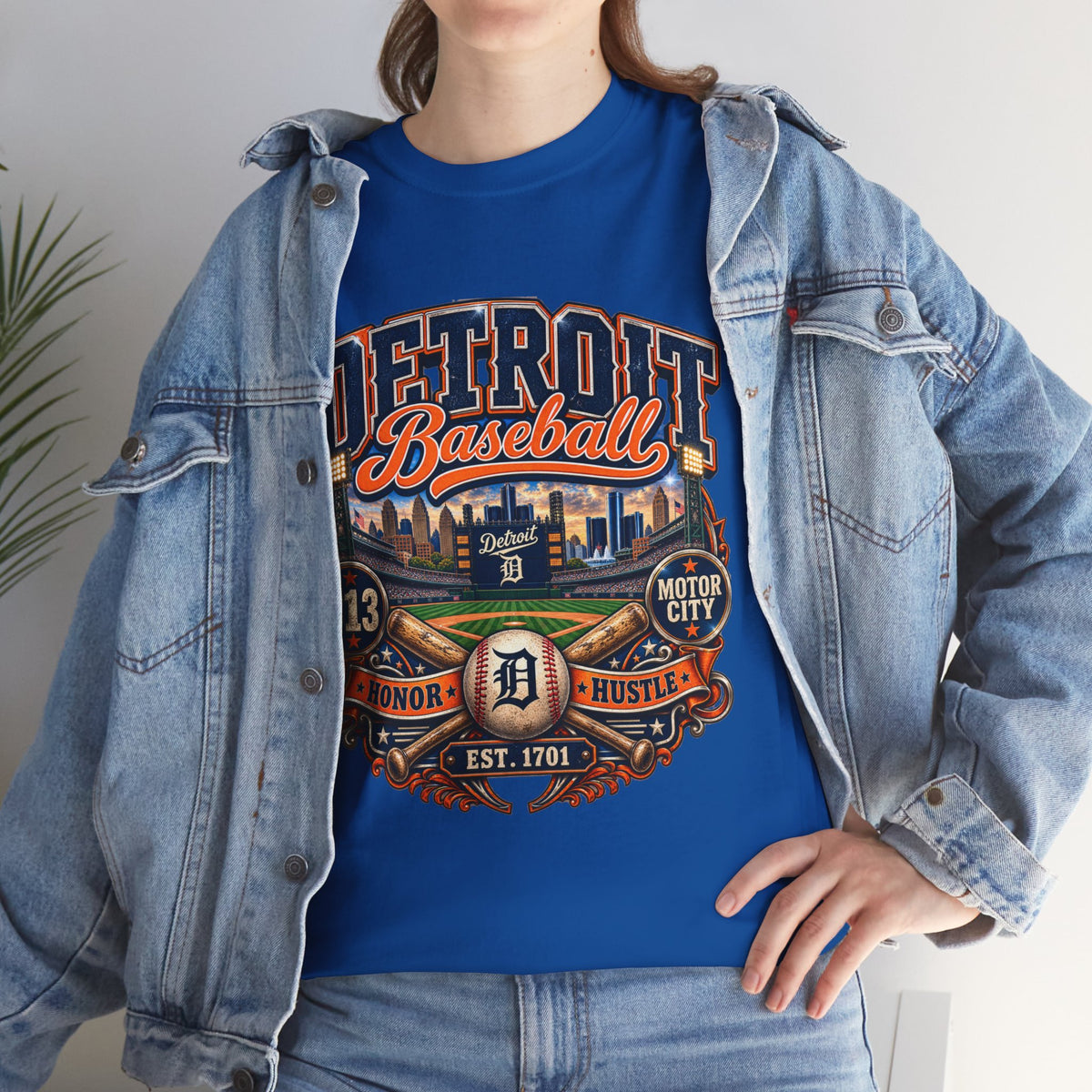 Detroit Baseball Tee | Motor City 313 Vintage Baseball Design