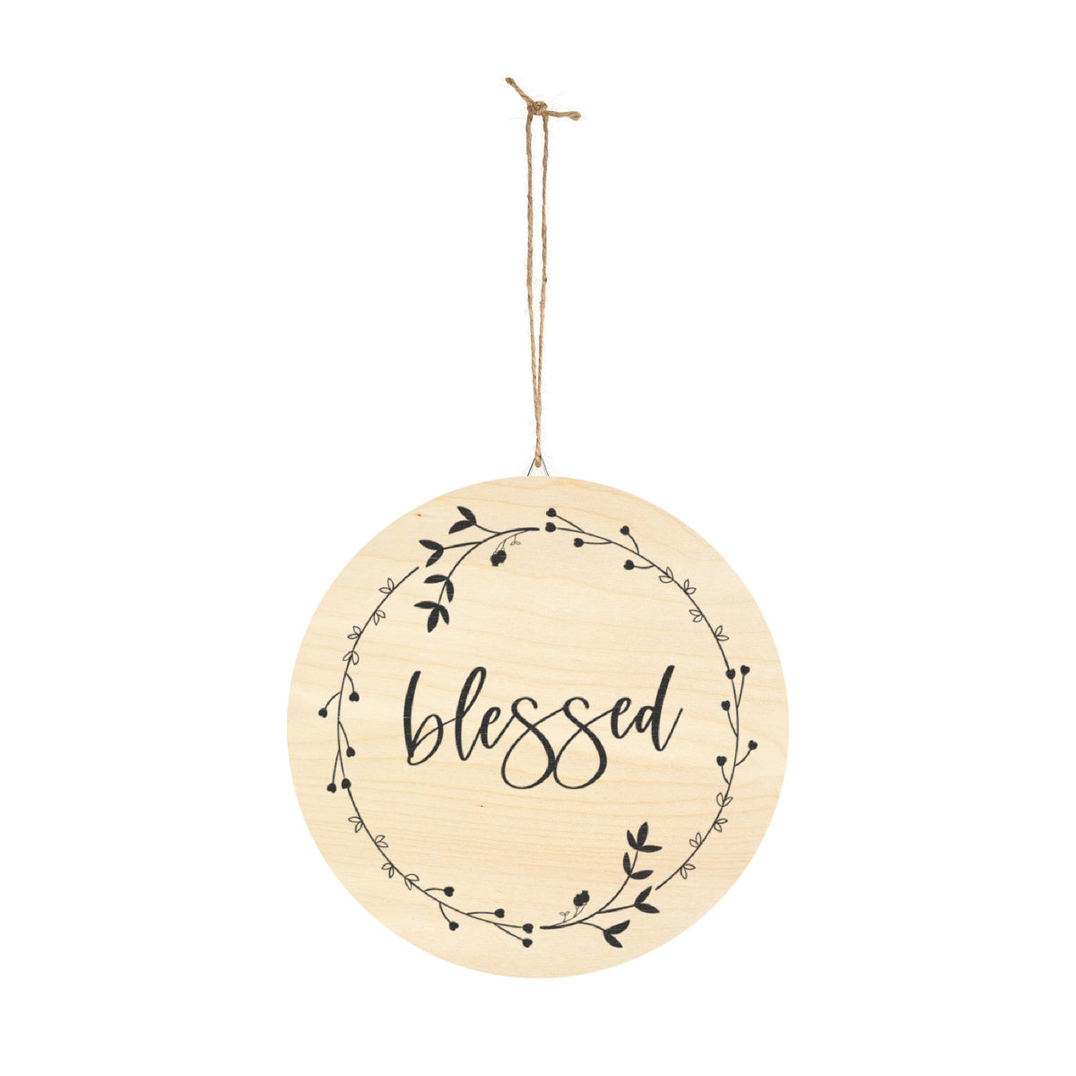 Blessed Wreath Wood Sign | Round Wall Decor