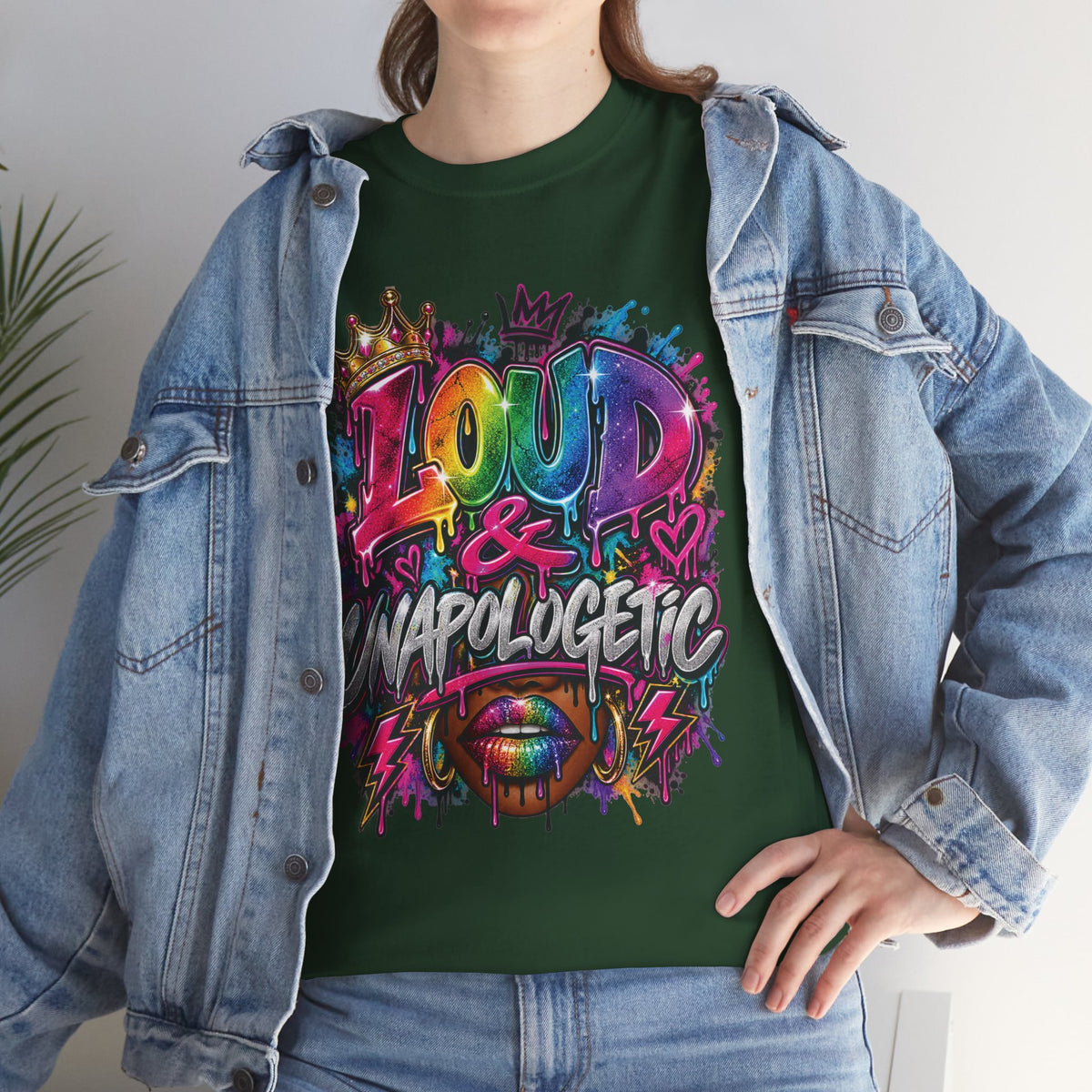Loud & Unapologetic T-Shirt | Colorful Graffiti Typography, Bold Street Art Tee