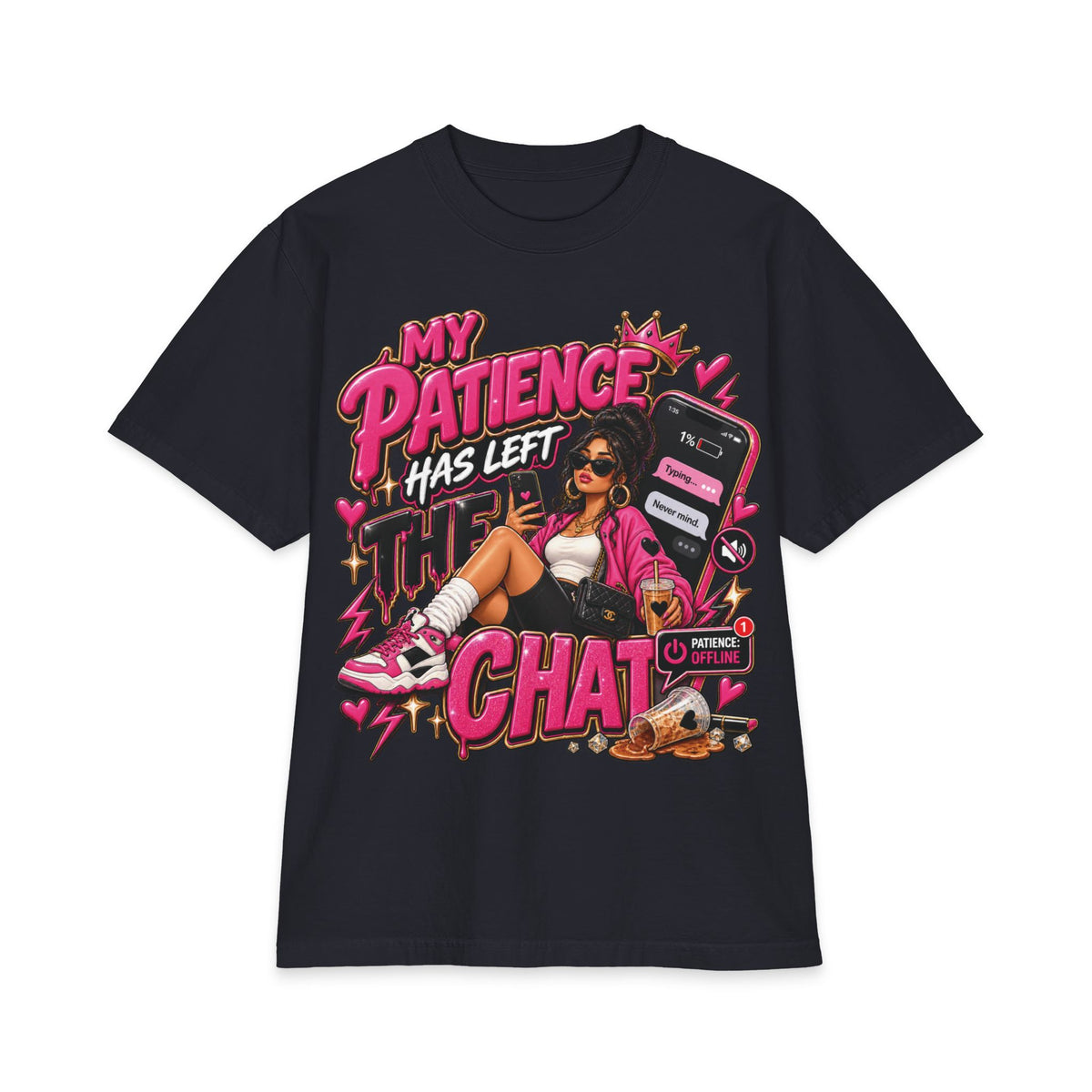 My Patience Has Left the Chat T-Shirt | Text Message Graphic Tee