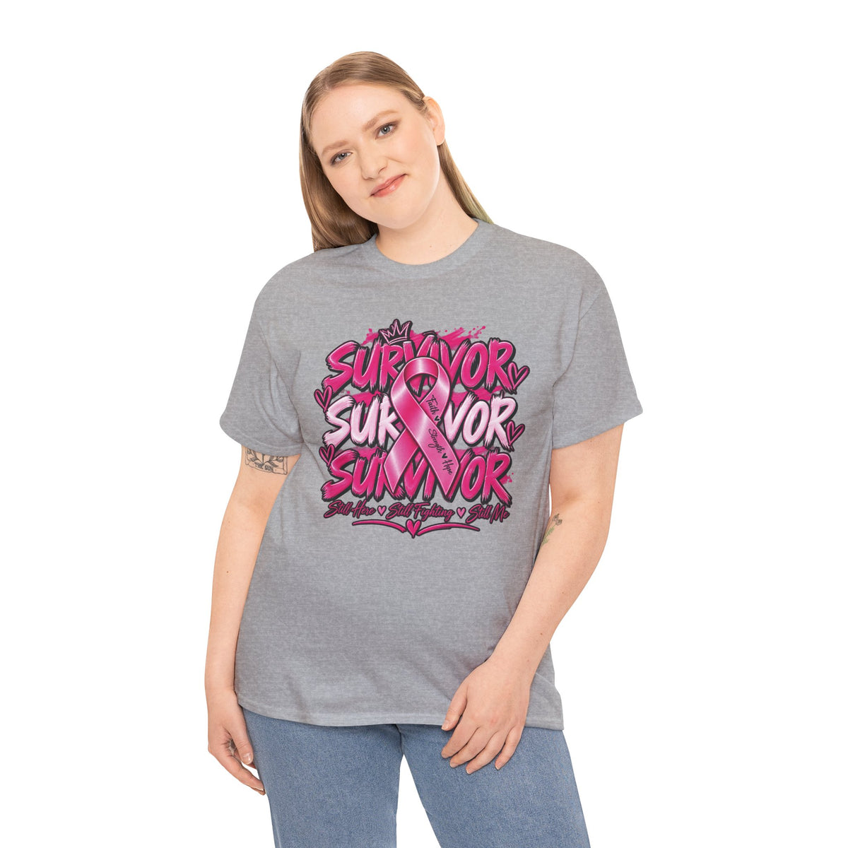 Breast Cancer Survivor Ribbon T-Shirt | Pink Awareness Tee