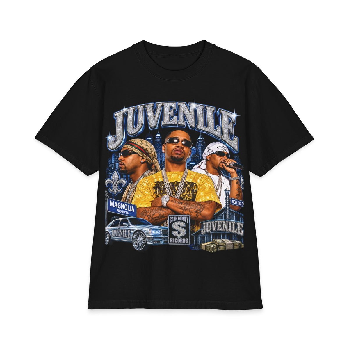 Juvenile Rap Trio Graphic T-Shirt | Southern Hip Hop Streetwear