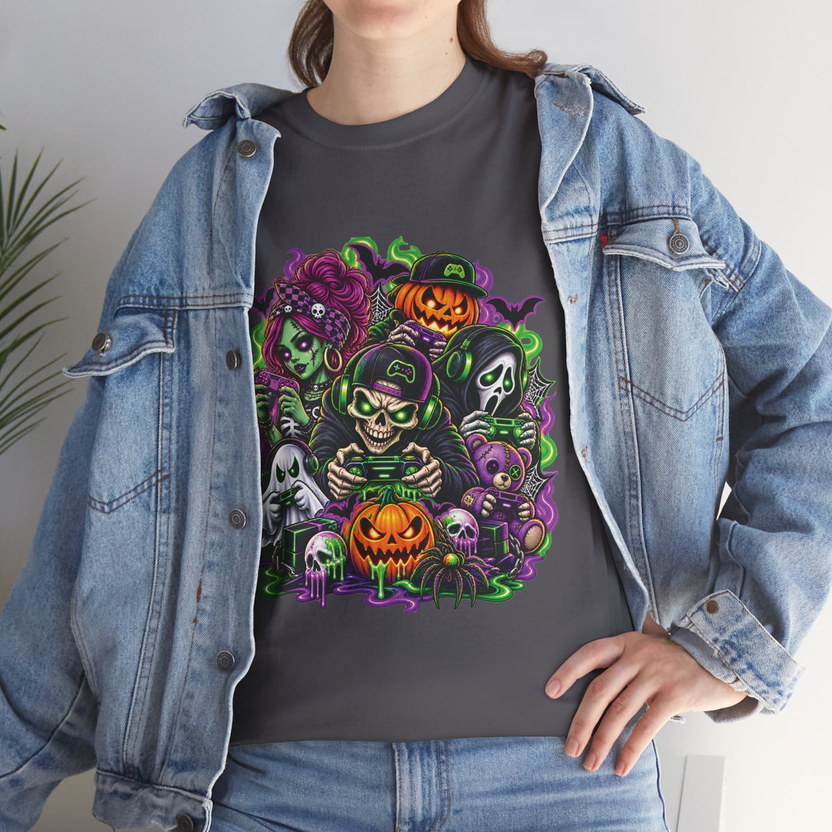 Spooky Halloween Monsters T-Shirt | Pumpkin, Ghost, Witch, Skeleton