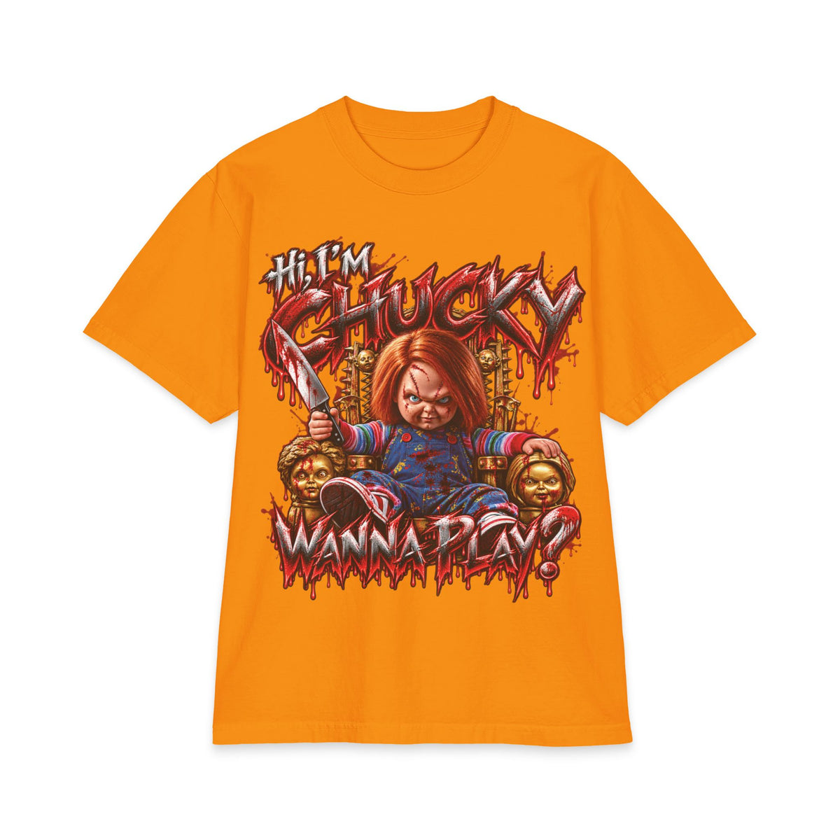 Chucky Slasher Doll Wanna Play T-Shirt | Horror Movie Graphic Tee