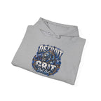 Detroit Grit graphic Hoodie | Motor City skyline, industrial vintage design