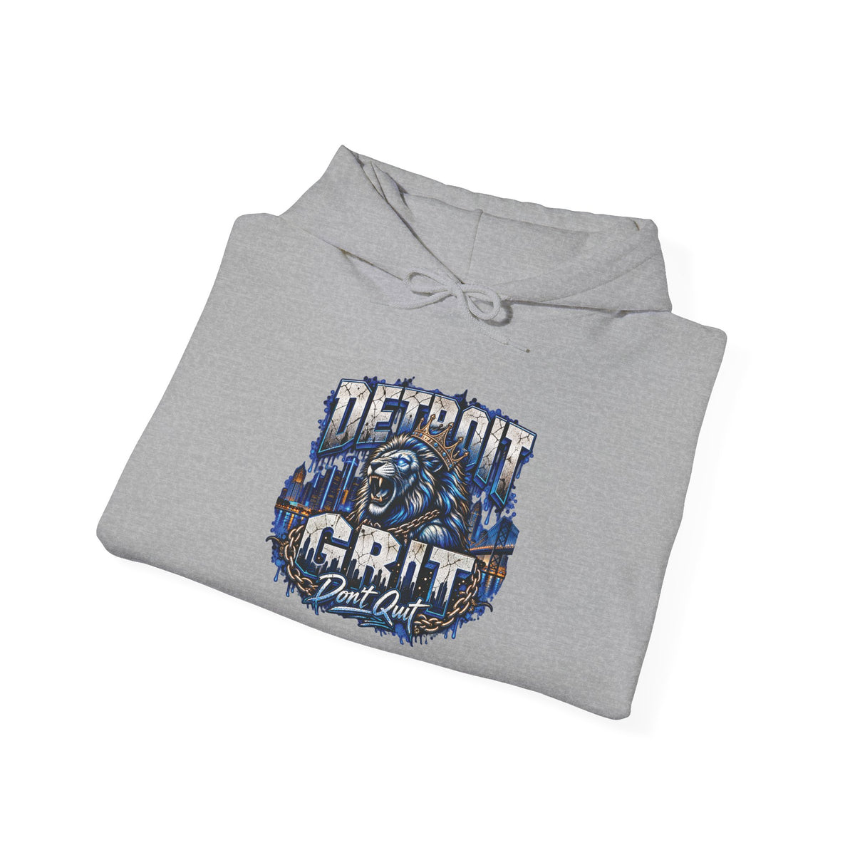 Detroit Grit graphic Hoodie | Motor City skyline, industrial vintage design